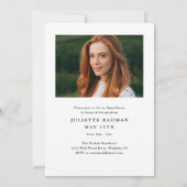 Modernes Script Graduate Einfaches Foto Abschluss Einladung (Rückseite)