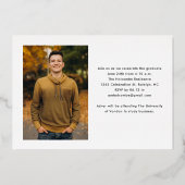 Modernes Script Graduate Einfaches Foto Abschluss Folieneinladung (Rückseite)