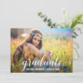 Modernes Script Graduate Foto Ankündigung (Stehend Vorderseite)
