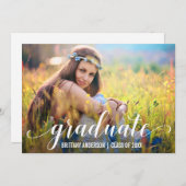 Modernes Script Graduate Foto Ankündigung (Vorne/Hinten)