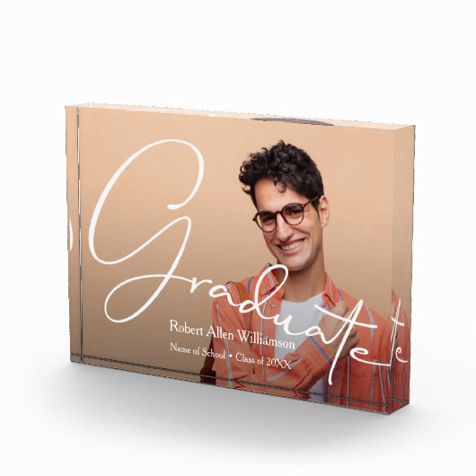Modernes Script Graduate Foto Block (Rechts)