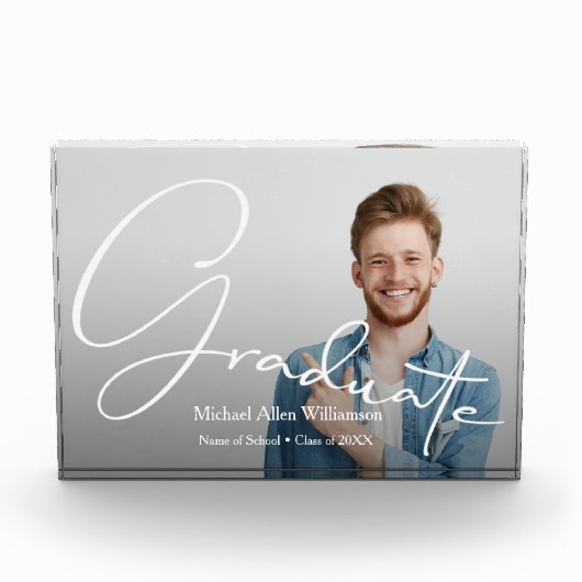 Modernes Script Graduate Foto Block (Vorderseite)
