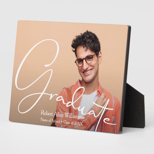 Modernes Script Graduate Foto Fotoplatte (Seite)