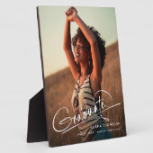 Modernes Script Graduate Foto Geschenk Abschluss Fotoplatte (Seite)