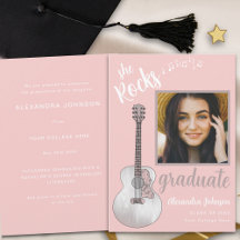 Modernes Script Graduate Foto Pink Country Gitarre