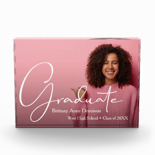 Modernes Script Graduate Fotoblock (Vorderseite)