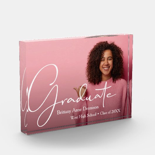 Modernes Script Graduate Fotoblock (Links)