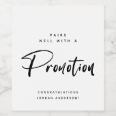 Modernes Script-Gratulationen Werbeaktion Job-Ange Weinetikett (Einzelnes Label)