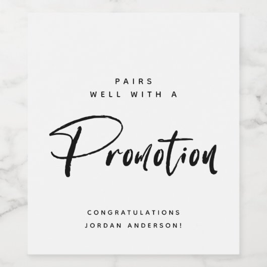 Modernes Script-Gratulationen Werbeaktion Job-Ange Weinetikett (Einzelnes Label)