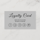 Modernes Script grau einfach Treuekarte (Vorderseite)
