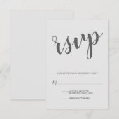 Modernes Script Gray Wedding RSVP Karte (Vorne/Hinten)