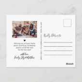 Modernes Script Green 5 Foto Collage Weihnachten Postkarte (Rückseite)