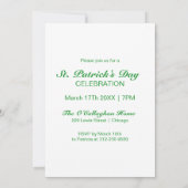 Modernes Script Green Glitzer St Patrick's Day Par Einladung (Rückseite)