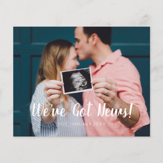 Modernes Script Green Wir haben News Pregnancy Got Flyer (Vorne)