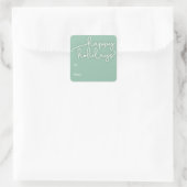 Modernes Script Happy Holidays Geschenksticker Quadratischer Aufkleber (Tasche)