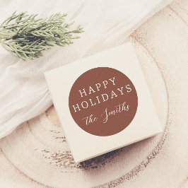 Modernes Script Happy Holidays Lettering Red Runder Aufkleber