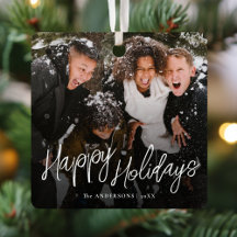 Modernes Script Happy Holidays Weihnachtsfest Foto