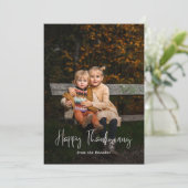 Modernes Script Happy Thanksgiving Foto Feiertagskarte (Stehend Vorderseite)