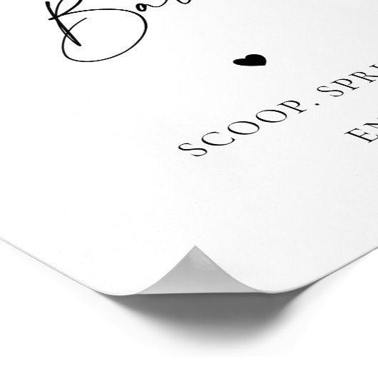 Modernes Script Heart Chic Popcorn Bar Wedding Sig Poster (Ecke)