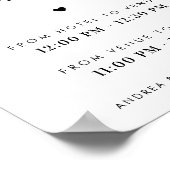 Modernes Script & Heart Shuttle Service Hochzeit Poster (Ecke)