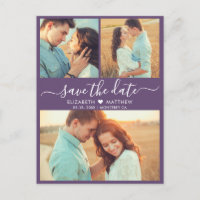 Modernes Script Heft 3 Foto Save the Date Lila