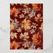 Modernes Script Herbstlaubs Erntedank Dinner Folieneinladung (Rückseite)