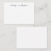 Modernes Script Herzkollegen Name Wedding Neu verh Mitteilungskarte (Vorne/Hinten)