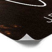 Modernes Script Hochzeit Begrüßung gedrucktes Post Poster (Ecke)