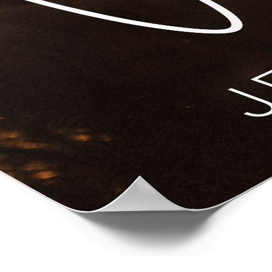 Modernes Script Hochzeit Begrüßung gedrucktes Post Poster (Ecke)