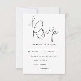 Modernes Script-Hochzeit-RSVP mit Essensauswahl RSVP Karte
