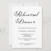 Modernes Script Hochzeitsessen Probe Einladung (Vorderseite)