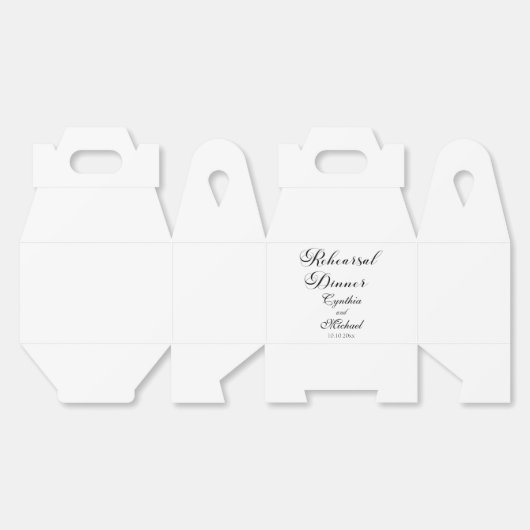 Modernes Script Hochzeitsessen Probe Geschenkschachtel (Ungeklappt)