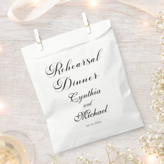 Modernes Script Hochzeitsessen Probe Geschenktütchen (Ausgeschnitten)