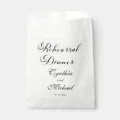 Modernes Script Hochzeitsessen Probe Geschenktütchen (Vorderseite)