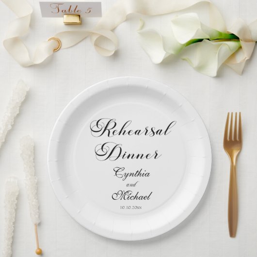 Modernes Script Hochzeitsessen Probe Pappteller (Hochzeit)