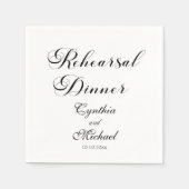 Modernes Script Hochzeitsessen Probe Serviette (Vorderseite)