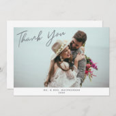 Modernes Script Hochzeitsgeschenk Foto Vielen Dank Dankeskarte (Vorne/Hinten)