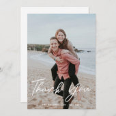 Modernes Script Hochzeitsgeschenk Foto Vielen Dank Dankeskarte (Vorne/Hinten)