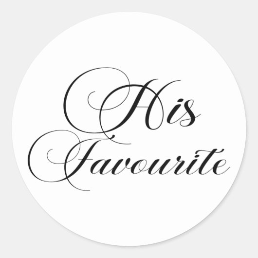 Modernes Script Hochzeitskuchen Topper für ihn Runder Aufkleber (Vorderseite)