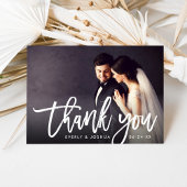 Modernes Script-Hochzeitsschreiben-Foto Dankeskarte