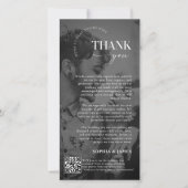 Modernes Script Hochzeitsskript Foto Danke Karte Q (Vorderseite)