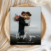 Modernes Script Hochzeitsskripte Foto Danke Karte