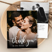 Modernes Script Hochzeitsskripte Foto Danke Karte