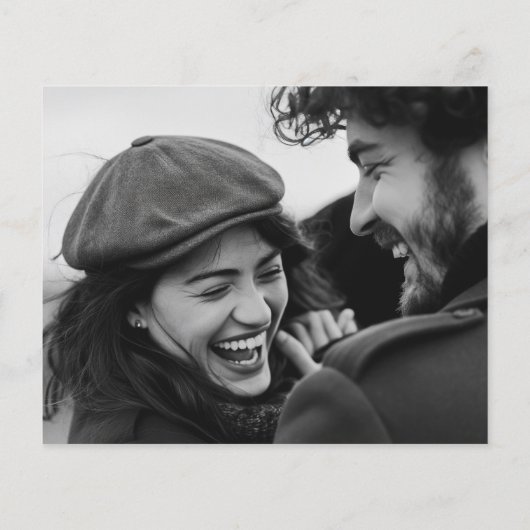 Modernes Script Hochzeitsskripte Foto Danke Karte (Rückseite)