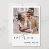 Modernes Script-Hochzeitsskripte-Foto Save The Date (Vorderseite)