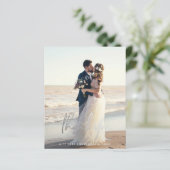 Modernes Script Hochzeitsskripte Foto Vielen Dank (Stehend Vorderseite)