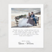 Modernes Script Hochzeitsskripte Foto Vielen Dank  (Rückseite)