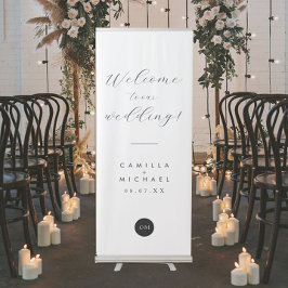 Modernes Script-Hochzeitungs-Begrüßungszeichen Ausziehbarer Banner