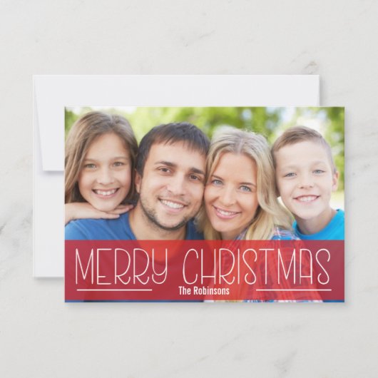 MODERNES SCRIPT HOLIDAY FOTO CARD MERRY CHRISTMAS EINLADUNG (Vorderseite)
