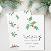 Modernes Script Holly Christmas Party Einladung